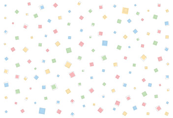 White background with color squares. Geometrical simple seamless pattern.