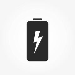 battery icon. electric power and energy symbol. isolated vector image