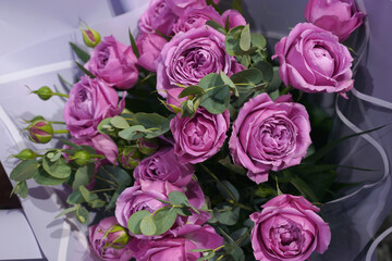 Beautiful bouquet of pink roses