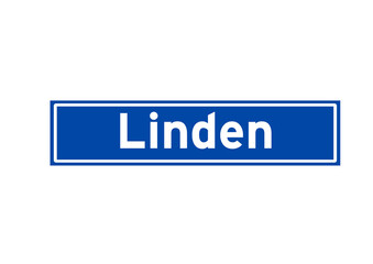 Linden isolated Dutch place name sign. City sign from the Netherlands.