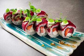 sushi set on the dish