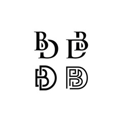 DB or BD letters logo vector symbols	