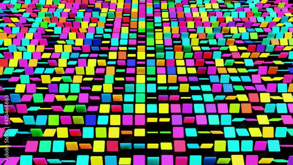 Poster simple geometric background with colorful plates, looping smooth animation on plane in 4k. creative 