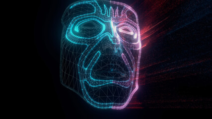 3d rendered illustration of Futuristic Humanoid Robot Face Scanning. High quality 3d illustration