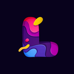 Paper cut letter L multicolor logo.