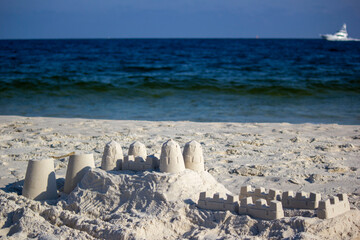 Sand castle on the beach 