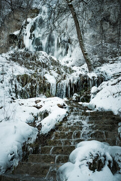 Ba Uracher Wasserfall im Winter