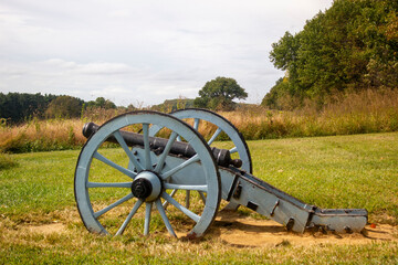 old cannon in the field in Valley Forge