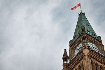 Fototapeta na wymiar Top of the Peace Tower in Ottawa