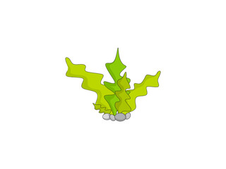 Seaweed drawn in a cartoon style. Vector illustration.