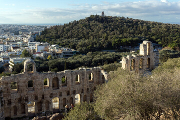 Fototapeta na wymiar Odeon of Herodes Atticus in the Acropolis of Athens, Greece