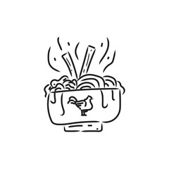 Line art noodle monoline design vector