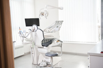 Interior of a dental clinic with light walls