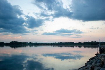 sunset over the lake