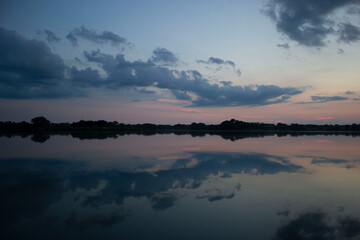 sunset over the lake