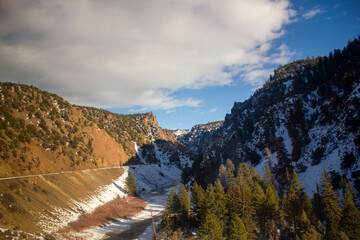 snow in the mountains 