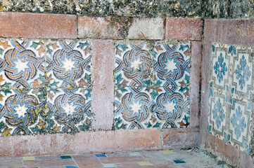 Geometric tile wall at Casa del Rey Moro, Ronda, Málaga, Andalusia, Spain