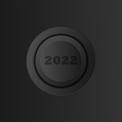 2022 power off button in gray gradients. 3D effect in vector, jpg and EPS10.