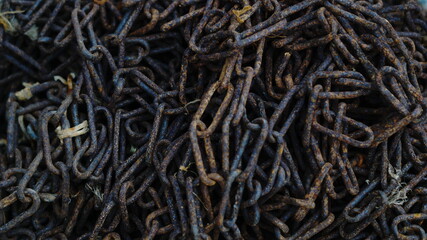 black metal chain stacked background