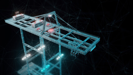 3d rendered illustration of industrial Crane 02. High quality 3d illustration