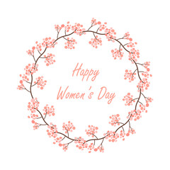 Vector floral frame. Happy Women's Day frame