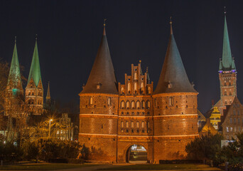Obraz premium Holsten Gate, Lübeck, Schleswig-Holstein, Germany