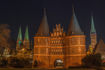 Obraz premium Holsten Gate, Lübeck, Schleswig-Holstein, Germany