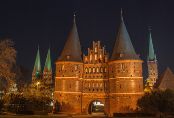 Obraz premium Holsten Gate, Lübeck, Schleswig-Holstein, Germany