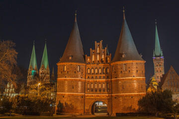 Obraz premium Holsten Gate, Lübeck, Schleswig-Holstein, Germany