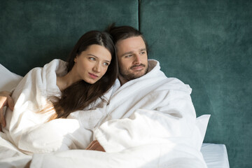Couple having romantic moment in bedroom