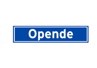 Opende isolated Dutch place name sign. City sign from the Netherlands.
