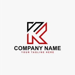Letter K logo design vector. KF monogram sign symbol.