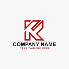 Letter K logo design vector. KF monogram sign symbol.