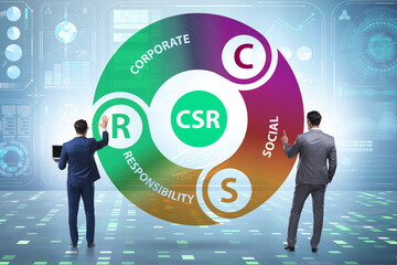 Concept of CSR - corporate social responsibility with businessma