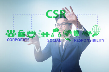 Concept of CSR - corporate social responsibility with businessma