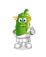 cucumber with traditional greek clothing cartoon. cartoon mascot vector
