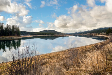 The Priest River seen from the Le Clerc Rd in the mountains of the inland northwest in the town of Newport, Washington, USA