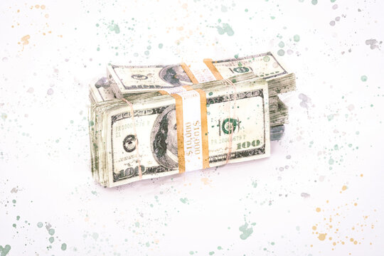 watercolor dirty money photo illustration
