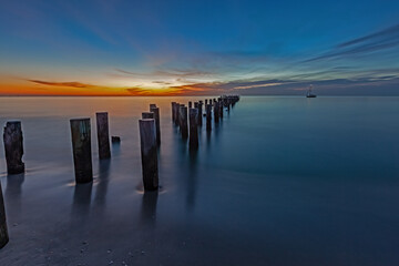 Sunset at Naples Old Pilings  