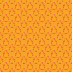 Fire flames seamless pattern background, orange color vector illustration