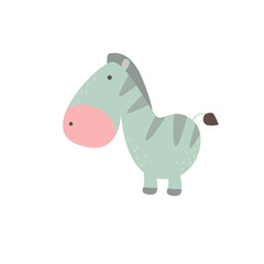 cute zebra animal character design vector template illustration