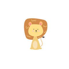 Fototapeta premium cute lion animal character design vector template illustration
