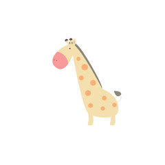 cute giraffe animal character design vector template illustration