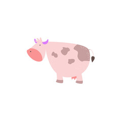 cute cow animal character design vector template illustration