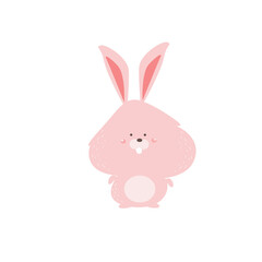 cute rabbit animal character design vector template illustration