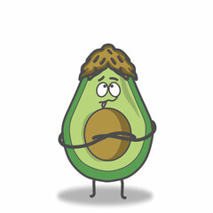 cute avocado character vector template design illustration