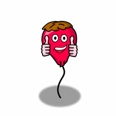 Cute balloon character vector template design illustration