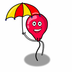 Cute balloon character vector template design illustration