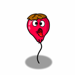 Cute balloon character vector template design illustration