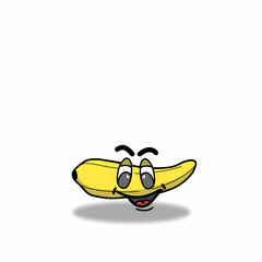 Cute banana character vector template design illustration
